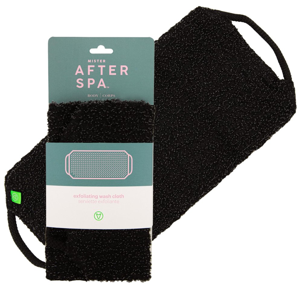 AfterSpa Exfoliating Wash Cloth, Black, 1 Wash Cloth