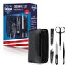 Barbasol 8 Piece Travel Manicure Set with Scissors, Nail Clippers, Nail File, Tweezers, Cuticle Pushers and Travel Case view 1