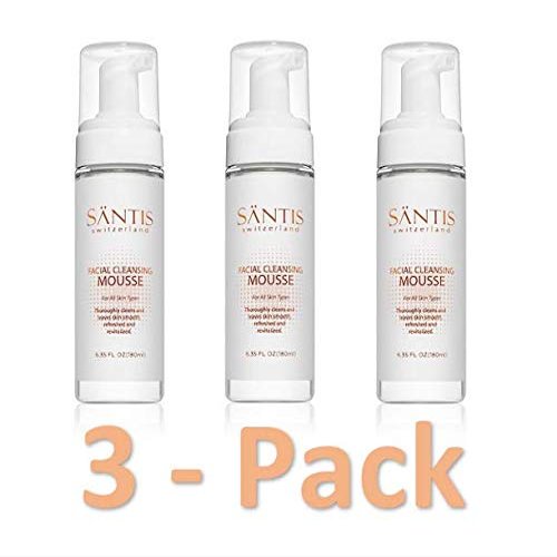 3 - Pack Facial Cleansing Mousse with Non-Drying Formula - Purifying Deep Foaming Cleanser - Foam Face Wash for Women and Men - Balances, Regenerates & Smoothens All Skin Types - 6.35 fl oz/ 180ml