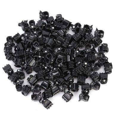 100PCS Mini Hair Clips, Black Plastic Stylish Jaw Clips Non Slip Hair Clip Clamps Small Hair Crown Claws Pins Clamps for Girls and Women