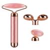 3-IN-1 Electric Jade Roller 3D Roller Facial Roller & Face Massager, Rose Quartz view 2