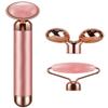 3-IN-1 Electric Jade Roller 3D Roller Facial Roller & Face Massager, Rose Quartz view 3