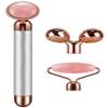 3-IN-1 Electric Jade Roller 3D Roller Facial Roller & Face Massager, Rose Quartz view 3