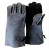 Heat Resistant Gloves High Temperature Gloves Grill BBQ Gloves Leather Glove with Long Sleeve for Men Women (Gray) view 1