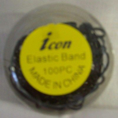 100 Count Black Elastic Hair Bands