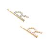 2pcs Bridal Rhinestone Bobby Wedding Hair Clips Letter Hair Rhinestone Word Gold Bobby Clips Pearl Tiara Pearl Pin Pins Bride South Korea view 3