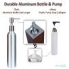 DERMALOGIC Massage Oil Warmer Replacement, Refillable Aluminum Bottle with Stainless Steel Pump, Professional Spa Massage Lotion Bottle Set view 3