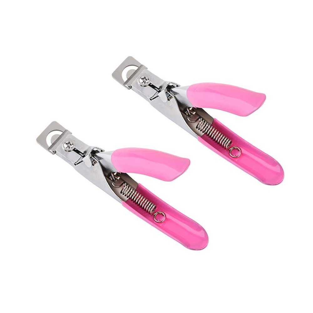 Healifty 2PCS False Nail Clipper Acrylic Nail Tips Cutter Stainless Steel Nail Art Tool Manicure False Nails Trimmers Clipper For Salon Home Nail Art Beauty Design DIY