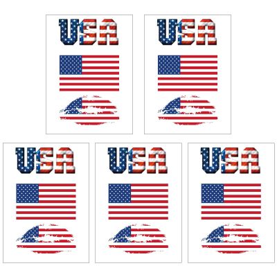 CARGEN National Flag Temporary Tattoos - 5 Sheets 3 Patterns US America Flag Tattoos for American Football Match World Cup Ball Game Great on Arm Face Shoulder for Kids Adults Party Festival
