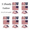 CARGEN National Flag Temporary Tattoos - 5 Sheets 3 Patterns US America Flag Tattoos for American Football Match World Cup Ball Game Great on Arm Face Shoulder for Kids Adults Party Festival view 3