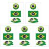 CARGEN National Flag Temporary Tattoos - 5 Sheets 3 Patterns Brazil Flag Tattoos for Brazilian Football Match World Cup Ball Game Great on Arm Face Shoulder for Kids Adults Party Festival view 1