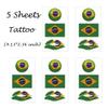 CARGEN National Flag Temporary Tattoos - 5 Sheets 3 Patterns Brazil Flag Tattoos for Brazilian Football Match World Cup Ball Game Great on Arm Face Shoulder for Kids Adults Party Festival view 3