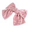 5 Inch Imitation Pearl Big Satin Solid Ribbon French Barrette Soft Silky Hair Bow Clip Bow Hair Clips Women Lady Girls Hair Barrettes (Pink) view 1