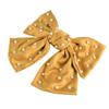 5 Inch Imitation Pearl Big Satin Solid Ribbon French Barrette Soft Silky Hair Bow Clip Bow Hair Clips Women Lady Girls Hair Barrettes (Ginger Yellow) view 1