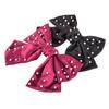 5 Inch Imitation Pearl Big Satin Solid Ribbon French Barrette Soft Silky Hair Bow Clip Bow Hair Clips Women Lady Girls Hair Barrettes (Black) view 3