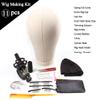 11 PCS Wig Making Kit Canvas Block Head With Stand Mannequin Head Diy Dome Wig Cap Combs Needles T Pins Thread Clamp24 Inch Head tools view 2