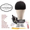 11 PCS Wig Making Kit Canvas Block Head With Stand Mannequin Head Diy Dome Wig Cap Combs Needles T Pins Thread Clamp24 Inch Head tools view 3