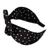 2 PCS Dot Bow Style Tie Headband Hair Hoop Fashion Fabric Covered Rabbit Ears Hair Band for Women Knot Wide Headbands (Black + Red) view 3