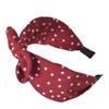 2 PCS Dot Bow Style Tie Headband Hair Hoop Fashion Fabric Covered Rabbit Ears Hair Band for Women Knot Wide Headbands (Black + Red) view 4
