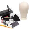 11 PCS Wig Making Kit Canvas Block Head With Stand Mannequin Head Diy Dome Wig Cap Combs Needles T Pins Thread Clamp22 Inch Head tools view 1