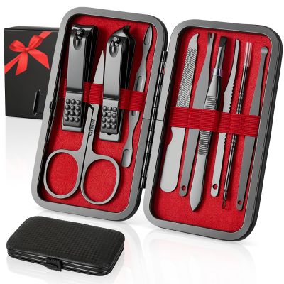 OKOMER Manicure Set for Men, 10-Piece Nail Clippers Set, Gifts for Men
