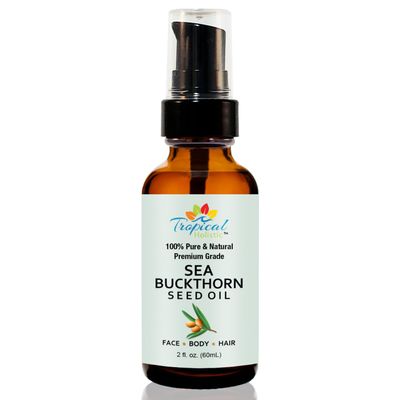 Tropical Holistic 100% Pure Sea Buckthorn Seed Oil 2 oz - Premium Natural, Cold-pressed, Unrefined, Extra Virgin for Hair, Face, Lips, Acne, Anti aging Skincare