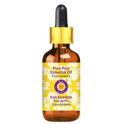 Deve Herbes Pure Pine Essential Oil (Pinus sylvestris) with Glass Dropper Steam Distilled 100ml (3.38 oz)