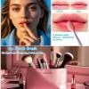4 Pcs Lip Scrub Brush,Lip Scrubber Exfoliator, Double-Sided Silicone Lip Brush Tool for Men Women Lip Lightening,Lip Exfoliator Scrubber Tool for Dark Lips view 2