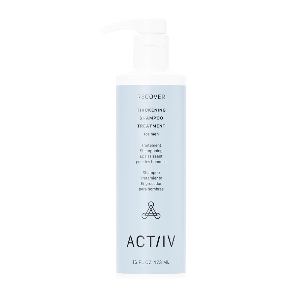 ACTIIV Recover Thickening Shampoo Treatment For Men | Supports the Appearance of Fuller, Healthier-Looking Hair, Supports Scalp Health, Plant-Based, Color-Safe, Vegan,All Hair Types, 473 mL / 16 oz
