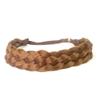 BOBIYA 5 Strands Synthetic Hair Braided Classic Chunky Wide Plaited Headband Elastic Stretch Braid for Women Girl (Sunset Brown) view 2