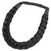 BOBIYA 2 Strands Synthetic Hair Braided Headband Classic Chunky Plaited Braids Elastic Stretch Hairpiece for Women Girl (Natural Black) view 2