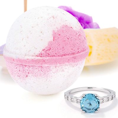 Bauble Bomb's Jewelry Surprise Deluxe X Large 9 oz Bath Bombs Fizzies Made in USA, Cruelty Free! (Spring Bloom, 5)