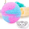 Bauble Bomb's Very Berry Mimosa Jewelry Surprise Deluxe X Large 9 oz Bath Bomb Fizzies Made in USA, Cruelty Free! Ring Size 05 view 1