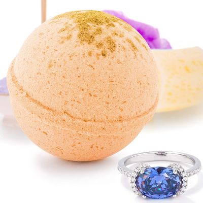 Bauble Bomb's Spiced Apple Jewelry Surprise Deluxe X Large 9 oz Bath Bomb Fizzies Made in USA, Cruelty Free! Ring Size 05