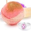 Bauble Bomb's Frosted Cranberry Bliss Jewelry Surprise Deluxe X Large 9 oz Bath Bomb Fizzies Made in USA, Cruelty Free! Ring Size 05 view 1