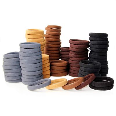 100 Pack Thick Elastics Hair Ties for Women, High Stretch Seamless Cotton Hair Bands, Ponytail Holders Headband, No Crease Damage Hair Scrunchies for Thick Hair (5Multi Colors)