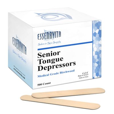 Essenavita Wax Sticks 500-Pack Large 6" x 3/4" Birchwood Waxing Applicators, Smooth, Durable & Strong, Perfect for Spa or Home Hair Removal
