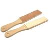 1Set Leather Polish Sharpening Strop,Edge Double Leather Strop, Wooden Dual Sided Leather Buffing Blade Strop with Green Grinding Paste view 1