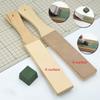 1Set Leather Polish Sharpening Strop,Edge Double Leather Strop, Wooden Dual Sided Leather Buffing Blade Strop with Green Grinding Paste view 4