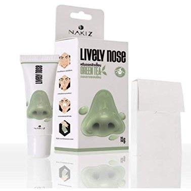 Nakiz lively nose award winner blackhead remover deep cleansing pore strips nose face green tea extract 15g