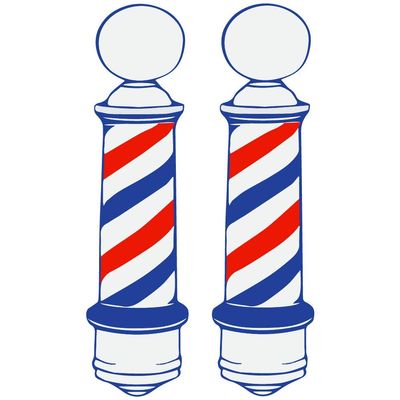 BarberMate Barber Pole Double Sided Static Cling Decal (2)