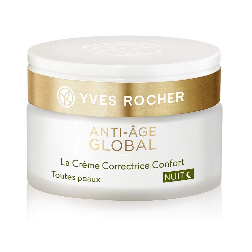 Yves Rocher Anti-Aging Comfort Night Cream | Smooth & Enhance Skin Radiance | 1.7 fl oz