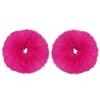 2pcs Pack Furry Faux Rabbit Fur Hair Scrunchies Artificial Fur Hair Bobbles Elastic Hair Band Rope Wristband Ponytail Accessories Hot Pink view 1
