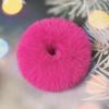 2pcs Pack Furry Faux Rabbit Fur Hair Scrunchies Artificial Fur Hair Bobbles Elastic Hair Band Rope Wristband Ponytail Accessories Hot Pink view 2