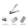 HAWATOUR Nail Clippers Set, Ultra Sharp Sturdy Fingernail and Toenail Clipper Cutters with Visibly Tin Case, Silver view 4
