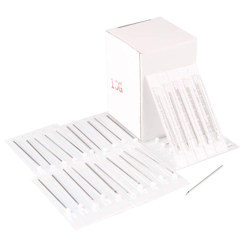 10PCS Body Piercing Needles 16G Gauge Sterilized Surgical Steel
