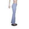 Andongnywell Women Ripped Flare Jeans Destoryed Mid Waist Bell Bottom Denim Pants Butt Lift Push Up Wide Leg Denim Pants (Blue,Medium) view 4