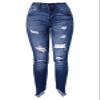 Andongnywell Womens Mid Waist Ripped Jeans Distressed Stretch Skinny Denim Pants Juniors Slim Fit Destroyed Jean (Blue,X-Large) view 1