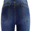 Andongnywell Womens Mid Waist Ripped Jeans Distressed Stretch Skinny Denim Pants Juniors Slim Fit Destroyed Jean (Blue,X-Large) view 4