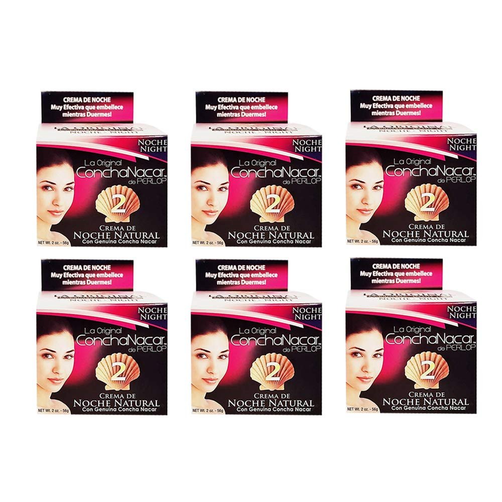 ConchaNacar De Perlop Night Cream #2. Natural Skin Moisturizer and Rejuvenator. Anti-Aging Treatment. 2 oz / 56 g. Pack of 6
